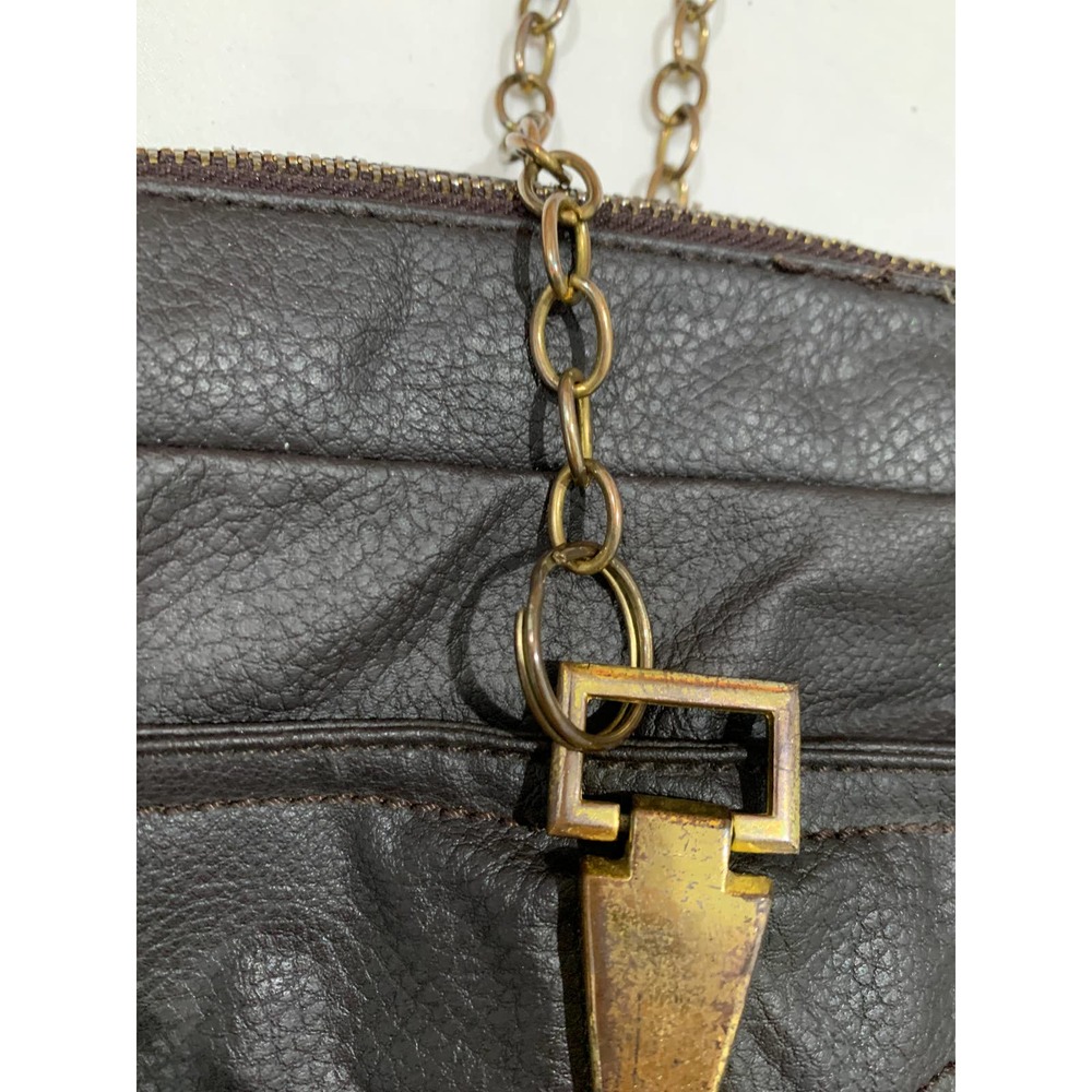 FENDI Selleria 1925 Bag Nylon Brown with Chain Made in Italy - Picture 14 of 16